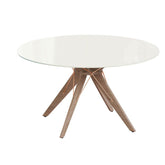 Table ronde à manger Spacy blanc cassé et freijó 120 cm