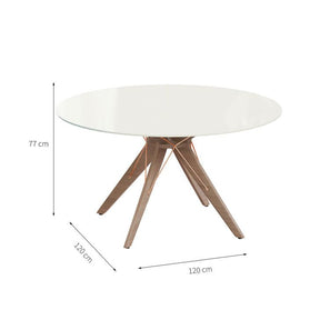 Table ronde à manger Spacy blanc cassé et freijó 120 cm