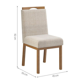 Set de 2 chaises Sofia en beige et noyer