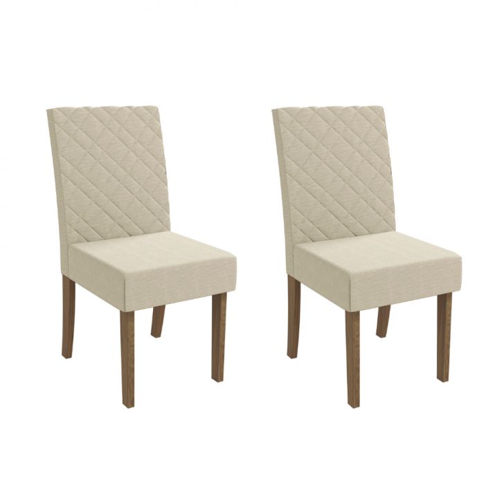 Set de 2 chaises Studio pour salle à manger en beige clair et amande