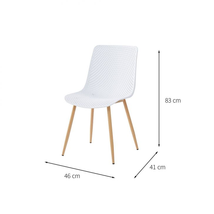 Set de 2 chaises Lindy en blanc