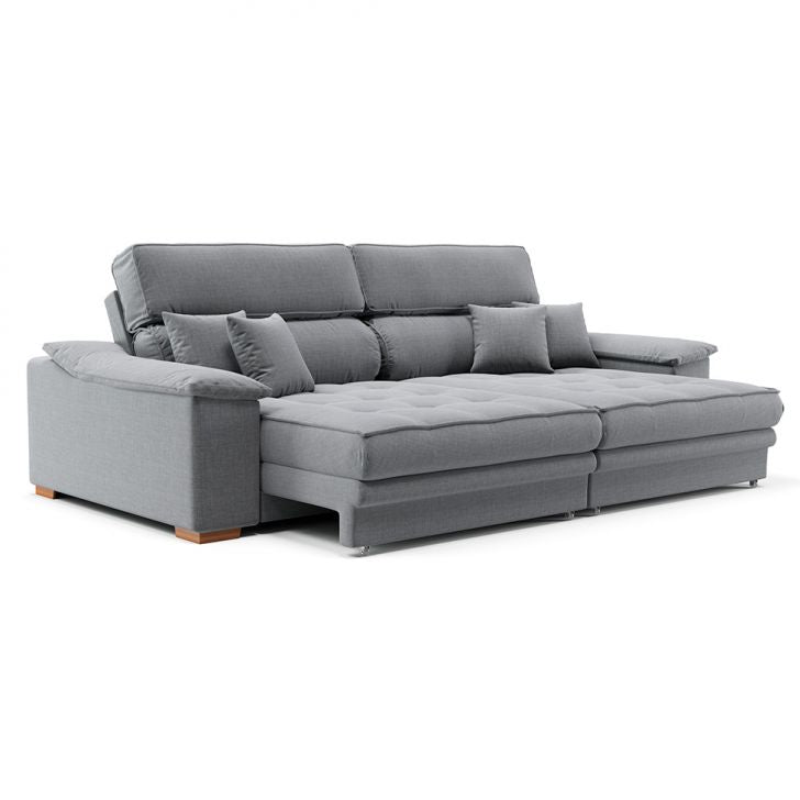 Canapé Lupin 3 places inclinable et fauteuil inclinable – Lin gris