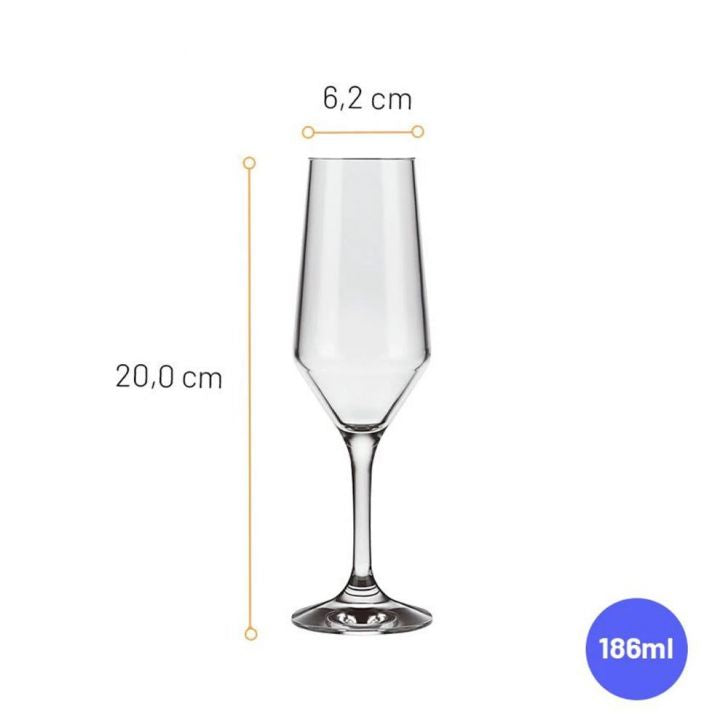 Set de 6 flûtes à champagne de 186 ml SM Buffet Nadir Figue