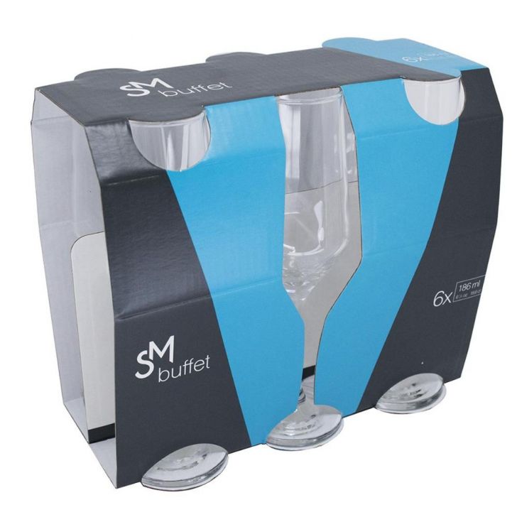 Set de 6 flûtes à champagne de 186 ml SM Buffet Nadir Figue