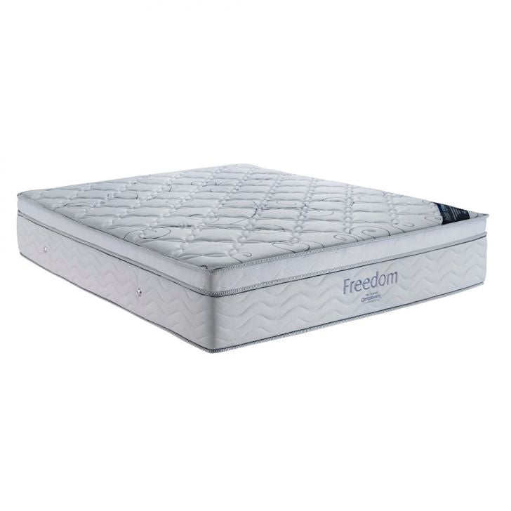 Ensemble de lit Box Light avec matelas Freedom à ressorts ensachés (32x158x198) Queen Size – Blanc