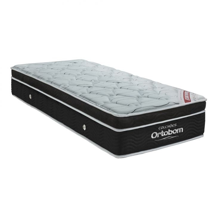 Ensemble de lit Box Cori avec matelas Elegant à ressorts ensachés (28x88x188) Simple – Noir