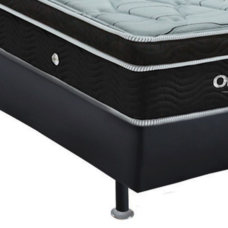 Ensemble de lit Box Cori avec matelas Elegant à ressorts ensachés (28x88x188) Simple – Noir