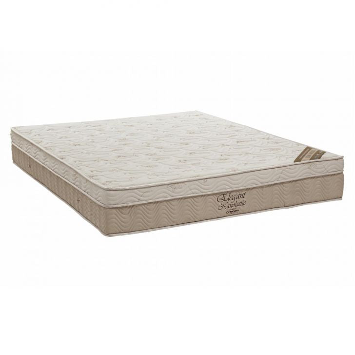 Ensemble de lit Box Light avec matelas Nanolastic Elegant à ressorts ensachés (27x158x198) Queen Size – Beige